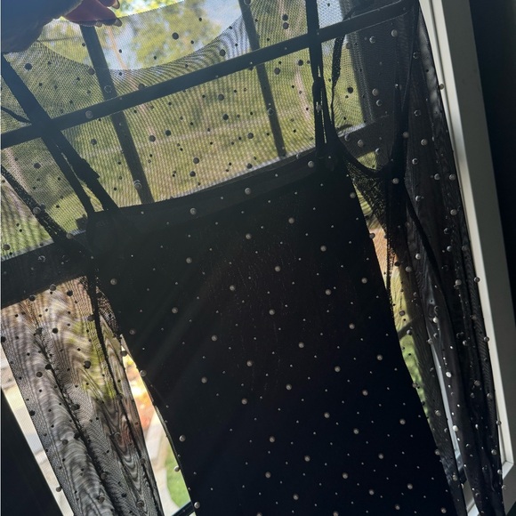 Sincerely Jules | Black Mesh & Pearl Bodycon Dress - Picture 4 of 4